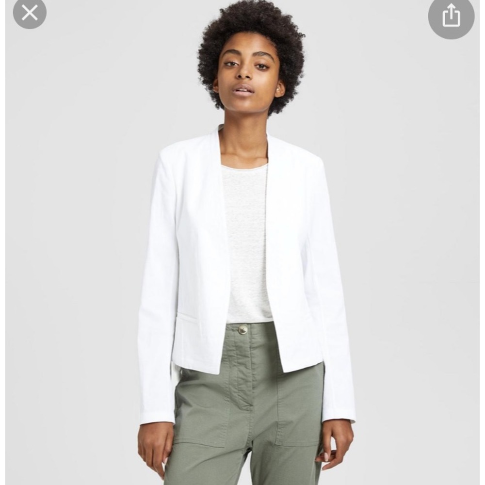 Thoery White Linen Blend Casual Blazer